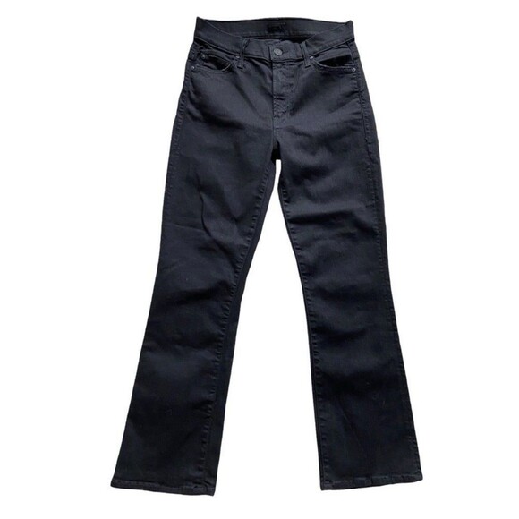 MOTHER Anthropologie The Insider Crop Jeans 26 in Not Guilty Black Hemmed Flare - Picture 7 of 15